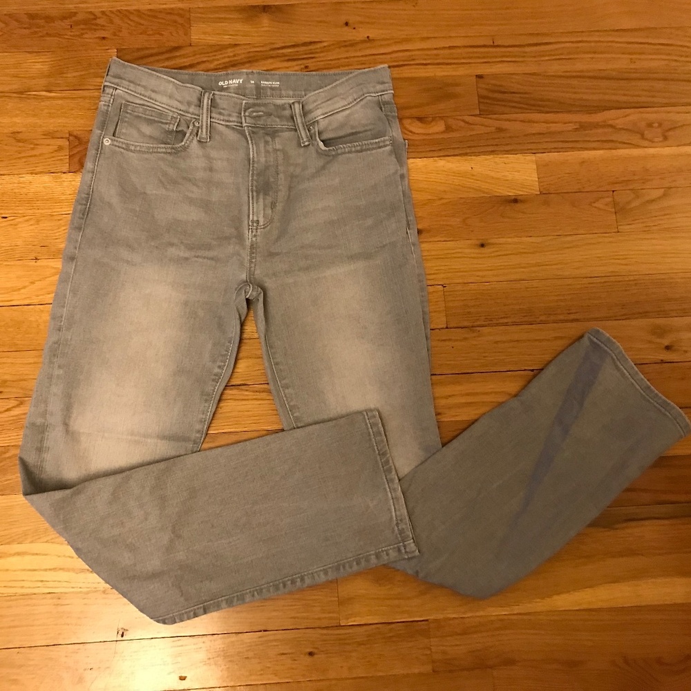 Old Navy Karate Slim Stonewashed Black/Gray Jeans for Boys Size 16